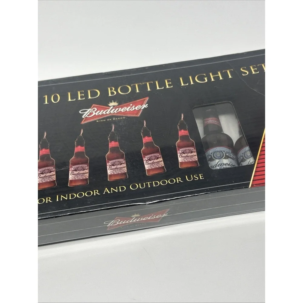 NEW Budweiser Beer Bottle Light Set Indoor/Outdoor 10 Feet 2008 Rivers Edge